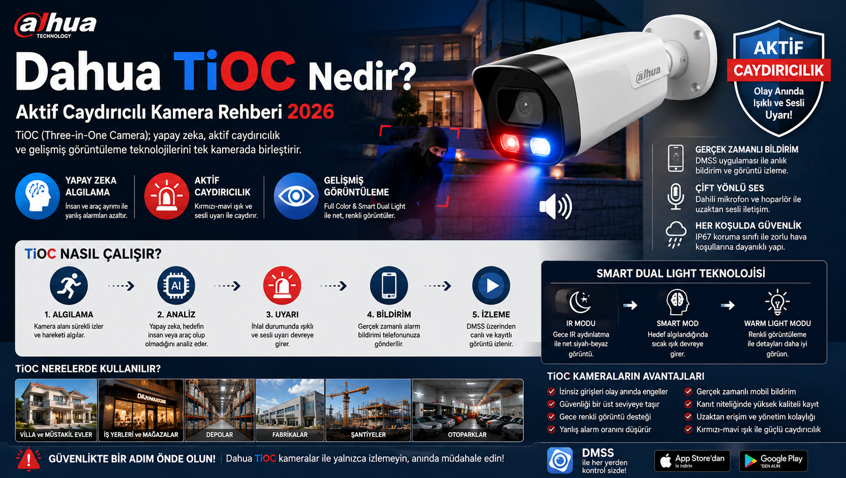 Dahua TiOC Nedir? Aktif Caydırıcılı Kamera Rehberi